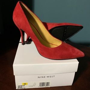 Nine W. red suede